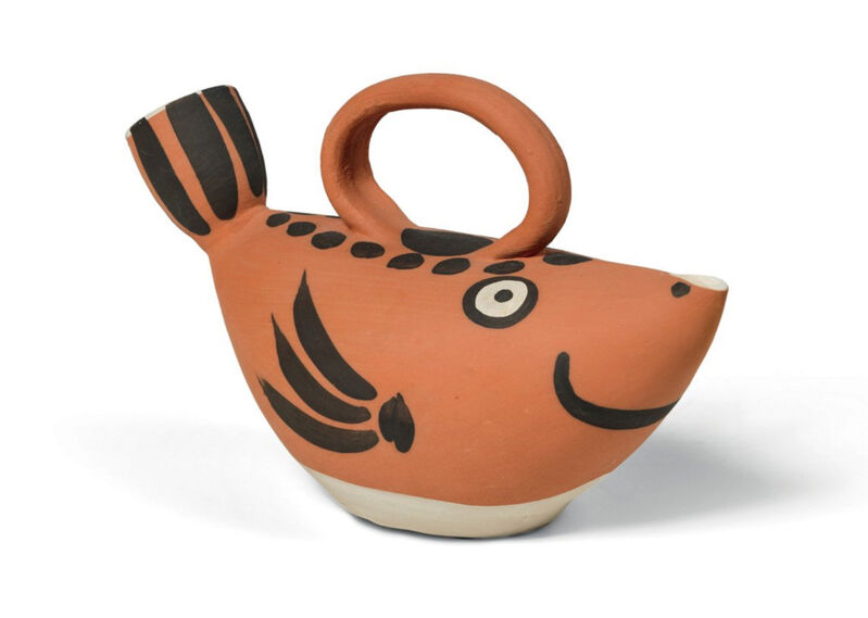 Pablo Picasso, ‘Pichet Poisson’, 1952, Sculpture, Red faience earth, engobes decor, black and white, BAILLY GALLERY