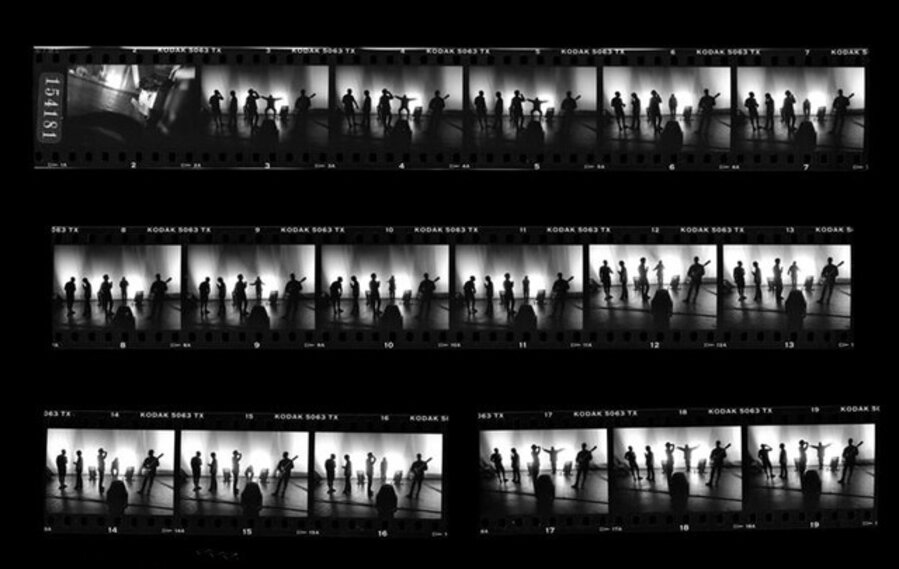 Oasis Contact Sheet by Jill Furmanovsky