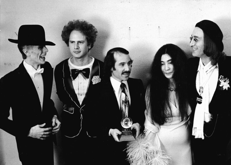 Ron Galella, ‘David Bowie, Art Garfunkel, Paul Simon, Yoko Ono, and John Lennon at the Grammy Awards, New York’, 1975, Photography, Gelatin Silver Print, Staley-Wise Gallery