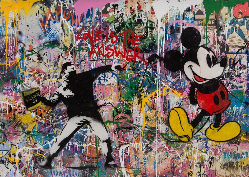 Mr. Brainwash, ‘Thrower & Mickey’, 2017, Painting, Acrylic and spray paint on paper, Heritage Auctions