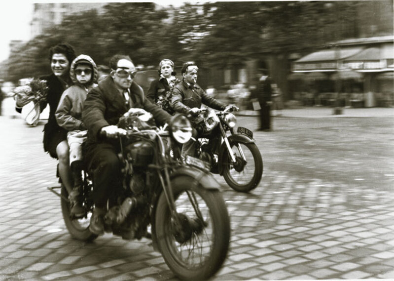 Robert Doisneau, ‘Motorcyclists, Blvd. Brune, Porte de Orlean, Paris’, 1953, Photography, Silver print unmounted, Contemporary Works/Vintage Works