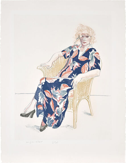 David Hockney, ‘Celia in a Wicker Chair (M.C.A.T. 158)’, 1974