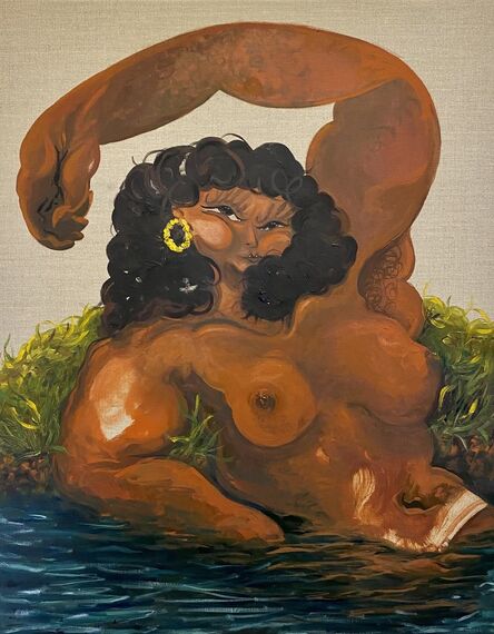 Asif Hoque, ‘Study of “ Venere cupido e il satiro”- Bronzino, part 2 ( female in water)’, 2020