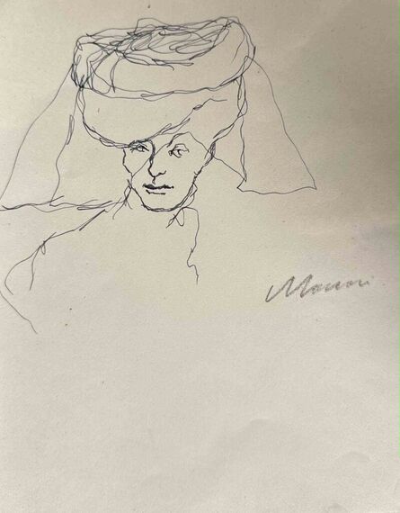 Mino Maccari, ‘Lady With Lace Hat’, 1960s