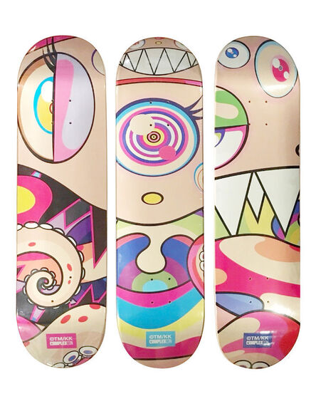 Takashi Murakami, ‘Set Eyes, Nose, Mouth of 3 Skate Deck Dobtopus from Complexcon 2017’, 2017