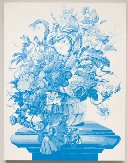 Tony de los Reyes, ‘Vase avec opium etuarte exotique fleurs et escargot papillons, et chenille’, 2002