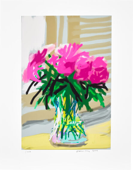 David Hockney, ‘"Untitled" Peonies iPhone Drawing, My Window No. 535’, 2009