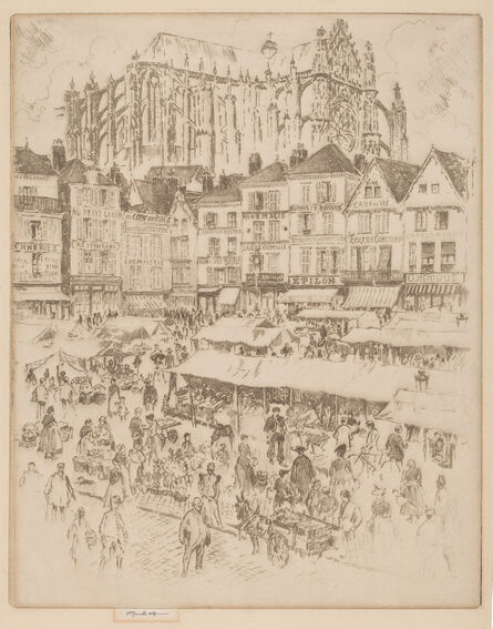 Joseph Pennell, ‘La Place, Beauvais’, 1907
