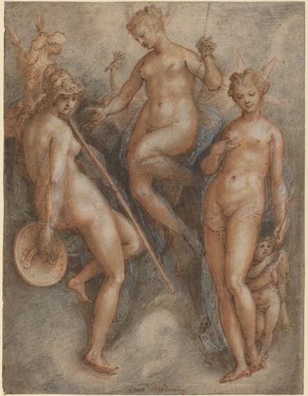 Jan van der Straet, ‘Three Goddesses: Minerva, Juno and Venus’, ca. 1587