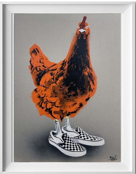 Być, ‘Chicken at the Top Vans (Orange)’, 2023