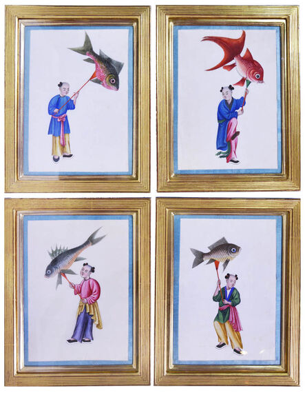 [China Export Watercolours on Pith Paper], ‘A Set of Ten Kite Flyers’, [circa 1860s].