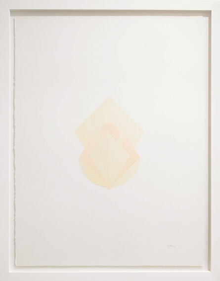 Lucha Rodriguez, ‘Knife Drawing Papagayo I - Manipulated Textured Paper (Yellow + Beige)’, 2019