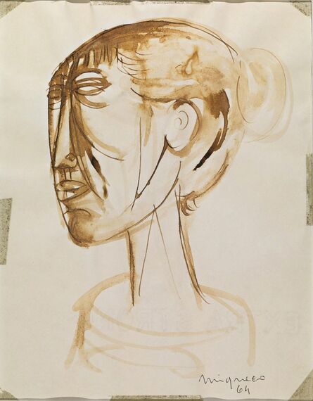 Giuseppe Migneco, ‘Untitled, volto femminile’, 1964