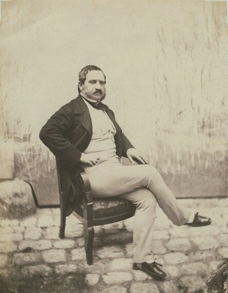 Charles Nègre, ‘Sitting Mustached Gentleman in the Courtyard of 21 Quay Bourbon’, 1853c/1853c