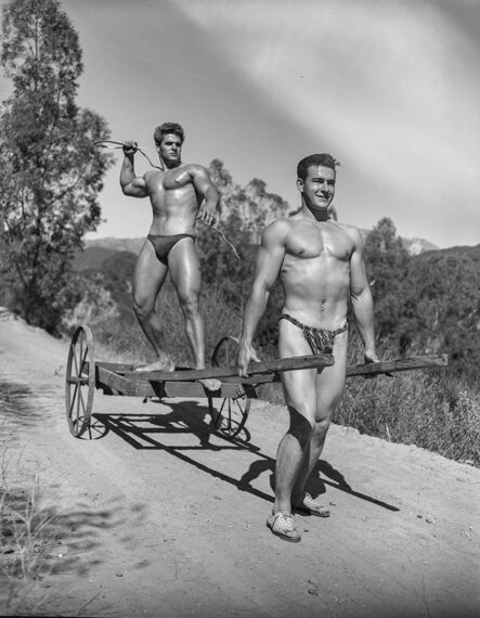 Bob Mizer, ‘Richard DuBois and Hank Prater (cart and whip), Southern California’, 1953