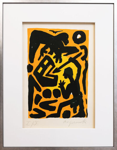 A.R. Penck, ‘"Kampf gegen das System" gelb-orange’, 1990