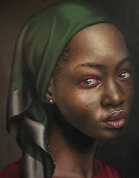 Babajide Olatunji, ‘Girl with green scarf’, 2023