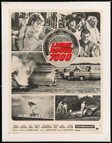 Anon, ‘RED LINE 7000 linen backed  French Movie Poster directed by Howard Hawks, different car racing images!’, 1965