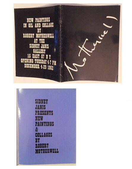 Robert Motherwell, ‘"Motherwell", 1962, Exhibition Catalogue, Sidney Janis Gallery New York’, 1962