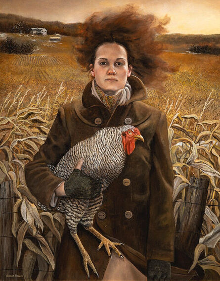 Andrea Kowch, ‘Rural Sisters, Chicken - Limited Edition Framed Print’, 2023