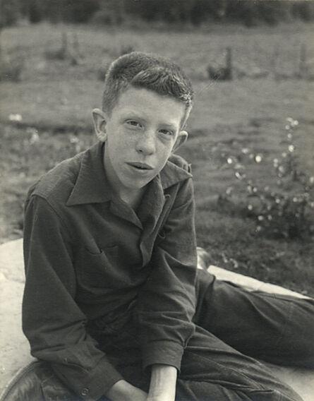 Imogen Cunningham, ‘Untitled Portrait of a Young Boy (Seated Outdoors)’, 1952