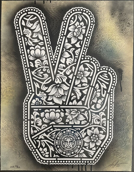 Shepard Fairey, ‘Peace Fingers Unique VSE’, 2021
