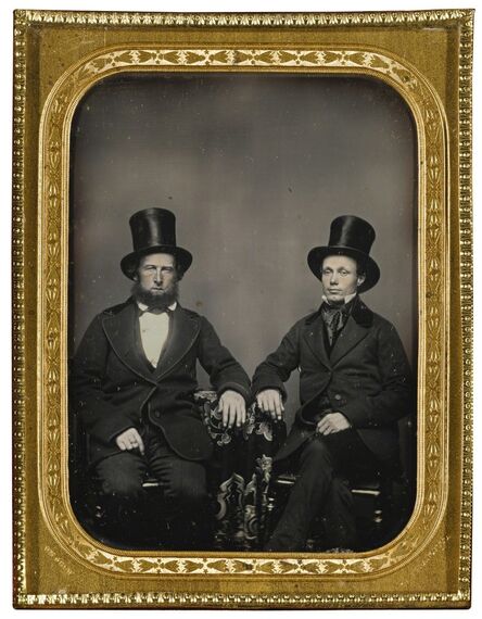 William Shew, ‘A Pair of Elegantly Dressed California Gentlemen with Top Hats’, circa 1854
