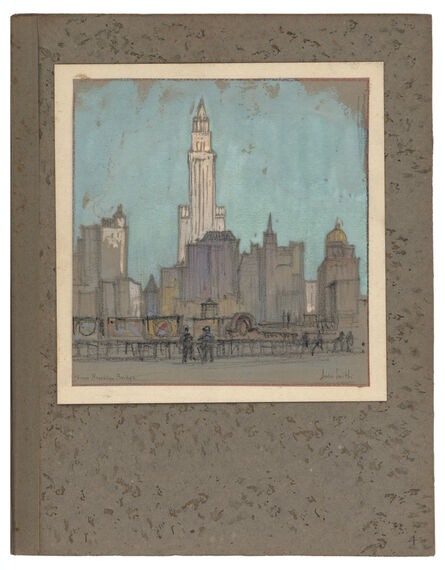 Jules Andre Smith, ‘A View from the Brooklyn Bridge Featuring the Woolworth Building (1913)’, ca. 1915