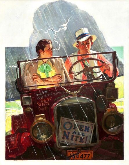 Albert Hampson, ‘"Caught in the Rain" Alternative Version of the Saturday Evening Post Cover’, 1936