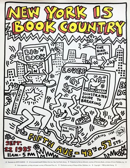 Keith Haring, ‘Keith Haring New York Is Book Country ’, 1985