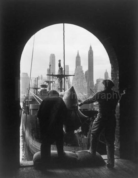 Andreas Feininger, ‘Unloading Coffee at Brooklyn Dock, New York’, ca. 1946