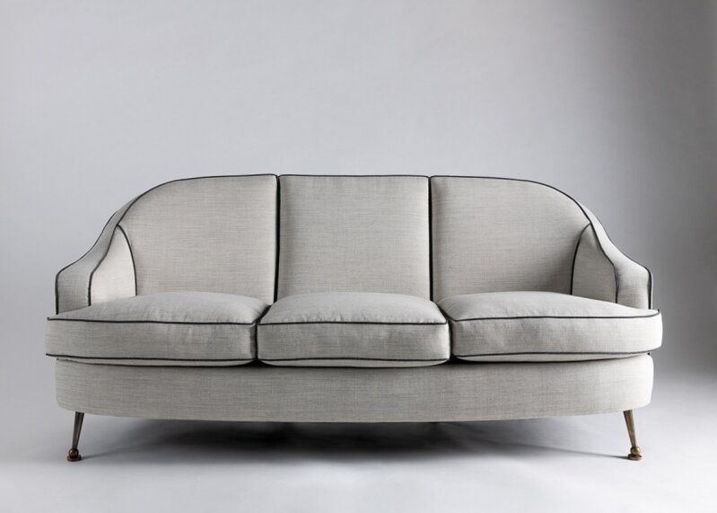 Maison Leleu, ‘Three-Seater Sofa’, 1960, Design/Decorative Art, Brass, patinated gu metal, upholstery, Maison Gerard