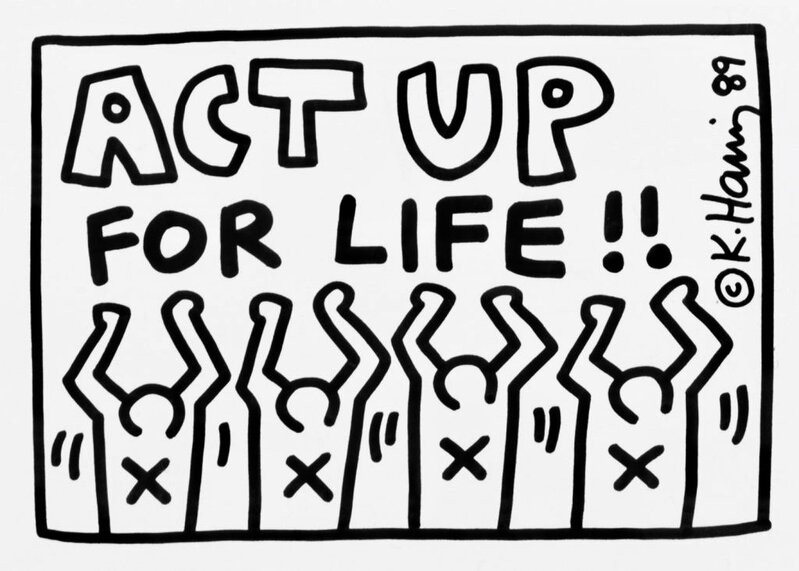 Keith Haring, ‘Keith Haring Act Up for Life’, 1989, Posters, Offset printed announcement, Lot 180 Gallery