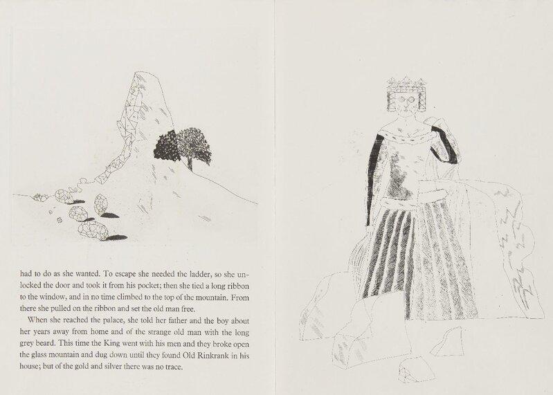 David Hockney, ‘Old Rinkrank [Tokyo 96]’, 1969, Books and Portfolios, Series of five etchings with aquatint on W. S. Hodgkinson wove in a concertina style book, Roseberys