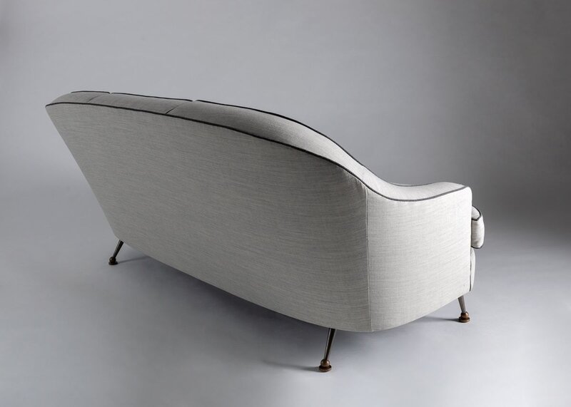 Maison Leleu, ‘Three-Seater Sofa’, 1960, Design/Decorative Art, Brass, patinated gu metal, upholstery, Maison Gerard
