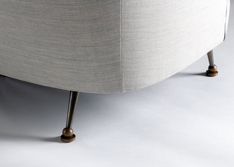 Maison Leleu, ‘Three-Seater Sofa’, 1960, Design/Decorative Art, Brass, patinated gu metal, upholstery, Maison Gerard