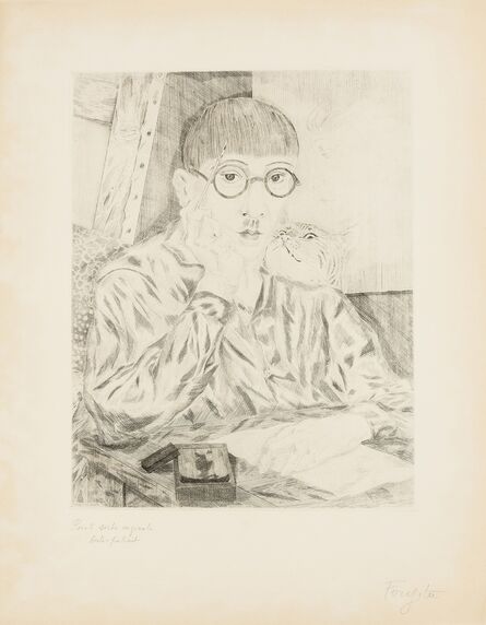 Léonard Tsugouharu Foujita 藤田 嗣治, ‘Portrait de l’artiste’