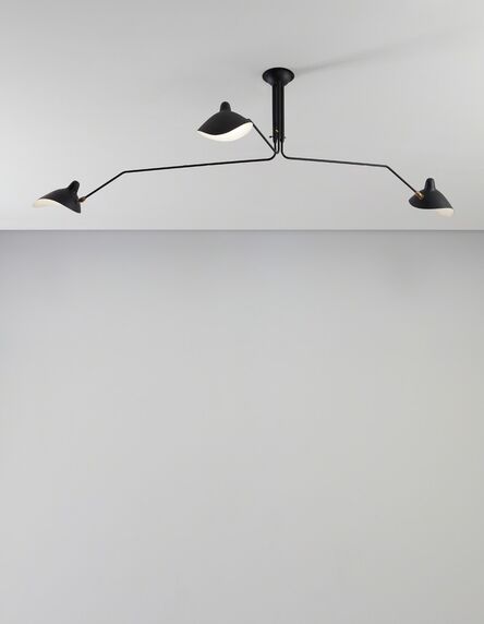 Serge Mouille, ‘Three-armed adjustable ceiling light with "Casquette" shades’, designed 1958
