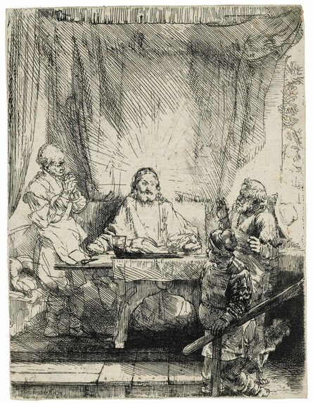 Rembrandt van Rijn, ‘Christ at Emmaus: the larger plate’, 1654