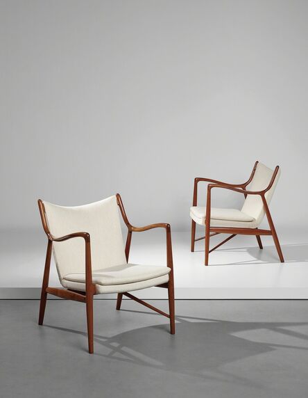 Finn Juhl, ‘Pair of armchairs, model no. FJ 45’, designed 1945-produced 1950s