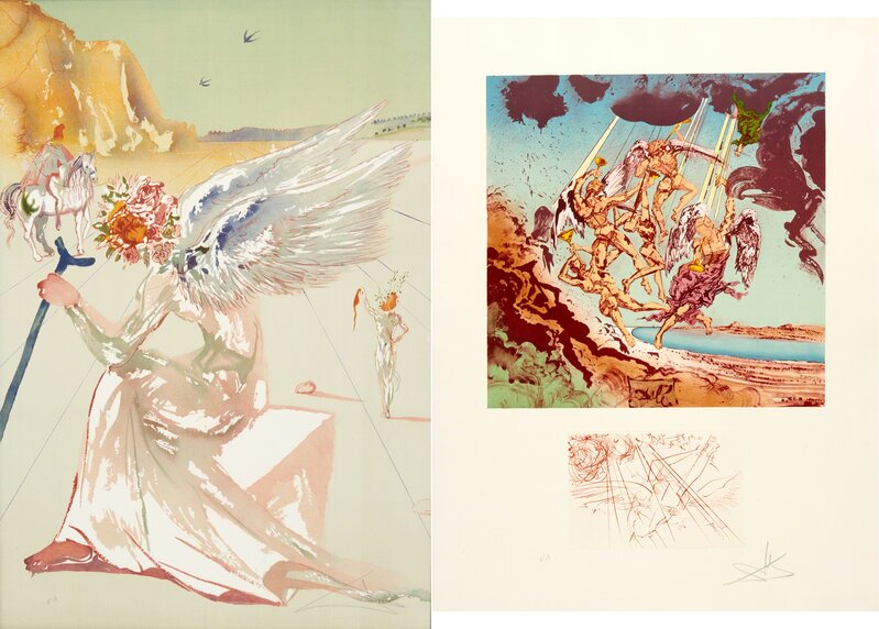 Salvador Dalí, ‘Return of Ulysses/Helen of Troy from Hommage à Homère’, 1977, Print, Two lithographs in colors (in hardcover portfolio), Rago/Wright/LAMA/Toomey & Co.