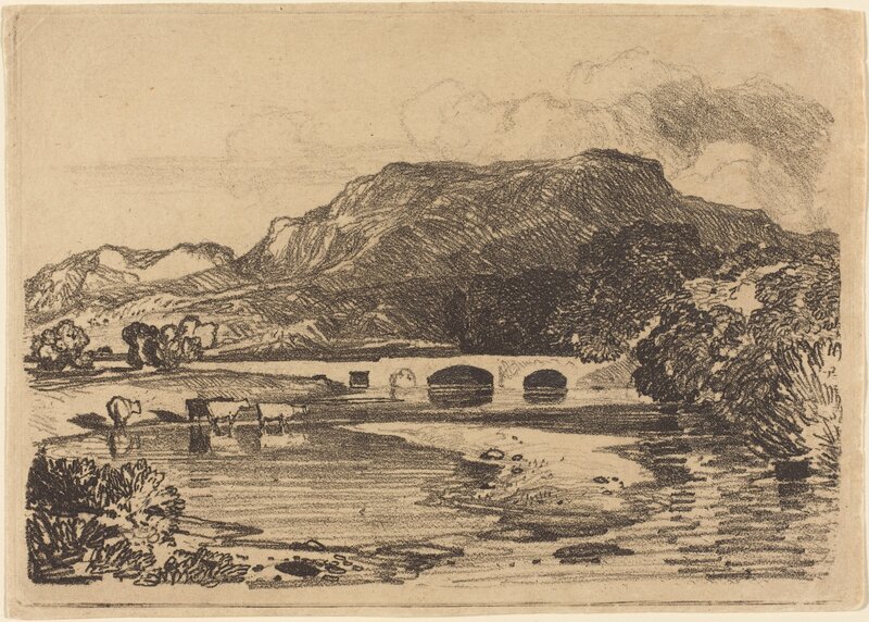 John Sell Cotman, ‘Tan y Bwlch, North Wales’, ca. 1810/1815, Print, Softground etching touched with graphite on light brown wove paper, National Gallery of Art, Washington, D.C.