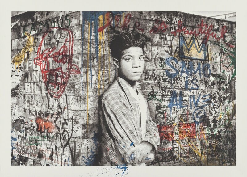 Mr. Brainwash, ‘Samo is alive (Basquiat)’, 2016, Print, Screenprint in colors on hand torn archival paper, hand finished with spray paint by the artist, Heritage Auctions