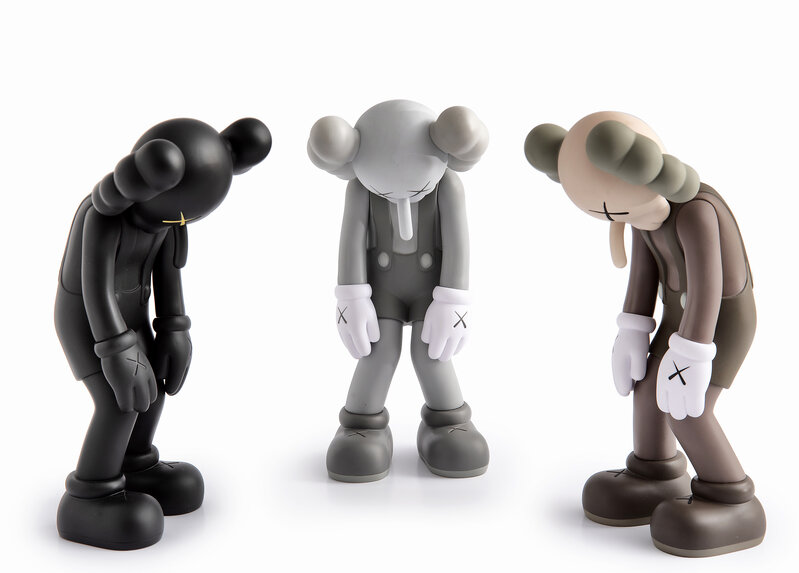 KAWS, ‘Small Lie (Brown, Black & Grey)’, 2017, Sculpture, A complete set of three cast vinyl figures, Tate Ward Auctions