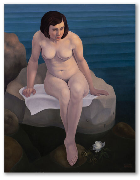 Cagnaccio Di San Pietro, ‘Nudo in riva al mare / La rosa del mare’, 1935