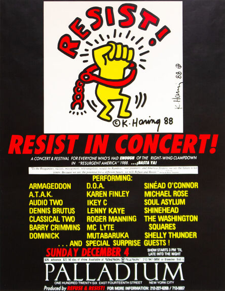 Keith Haring, ‘Resist in Concert’, 1988