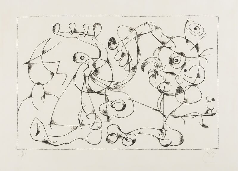 Joan Miró, ‘Les Nobles à la Trappe I (from Ubu Roi) (Mourlot 410)’, 1966, Print, Lithograph, Forum Auctions