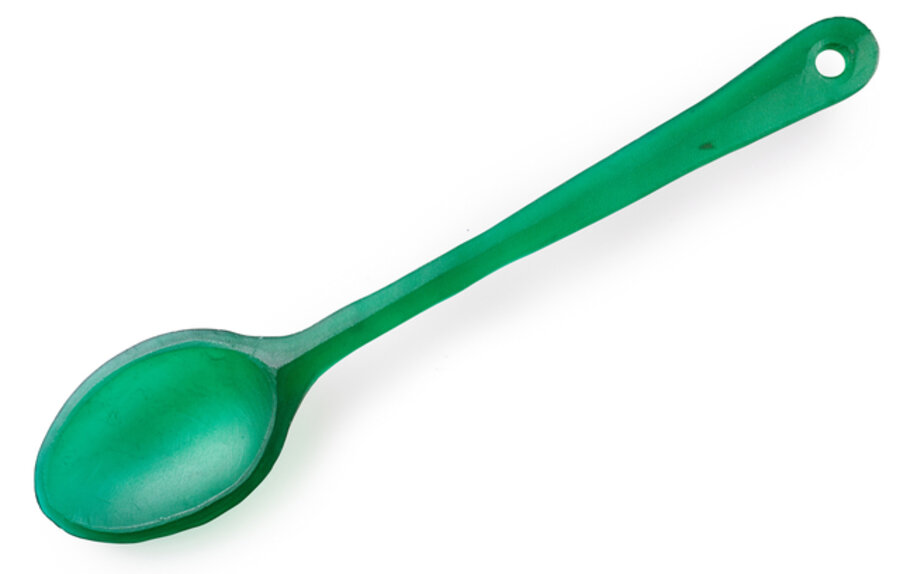 Large sculpture, "Green Spoon"