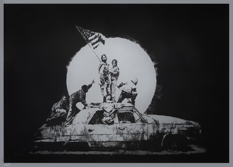 Banksy, ‘Flag (Silver)’, 2006, Print, Screenprint on silver cheomalux paper, Tate Ward Auctions