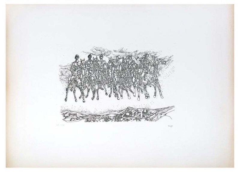 Antoine Malliarakis (Mayo), ‘Groupe de Cavaliers’, Mid 20th Century, Print, Etching, Wallector